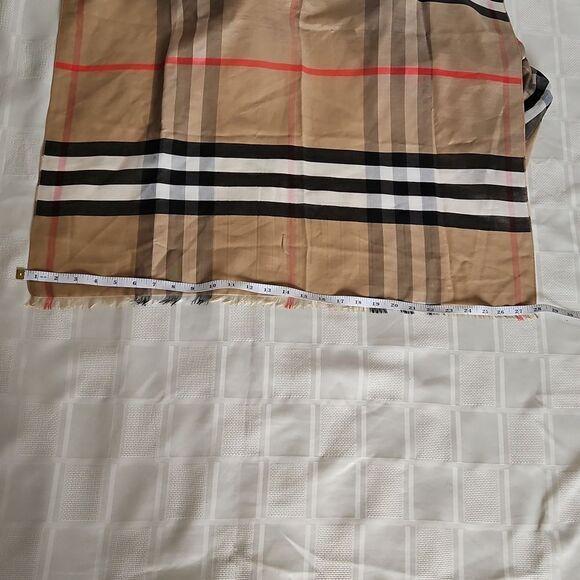 Unbranded Women's Fringe Tartan Scarf Beige & Black - Picture 9 of 16